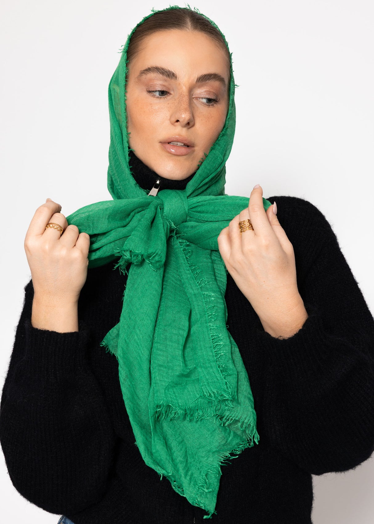 Muslin scarf, green