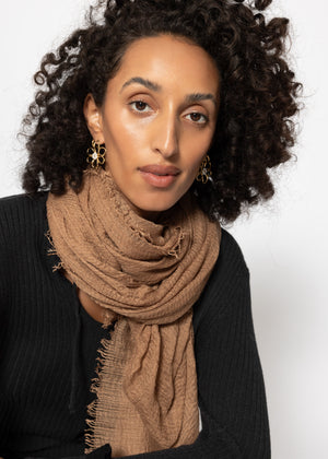Muslin scarf - light brown