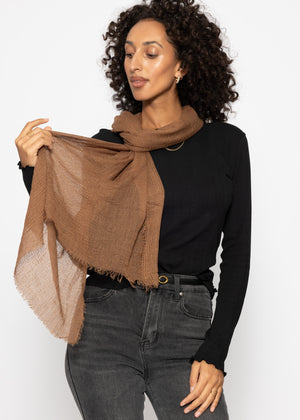 Muslin scarf - light brown