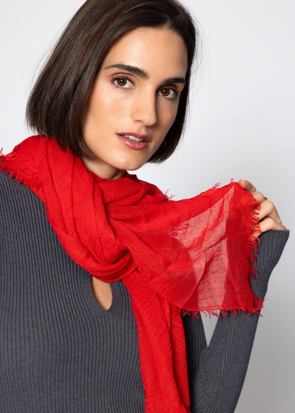 Muslin scarf - red