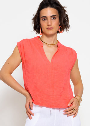 Musselin Shirt - koralle