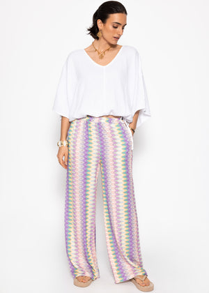 Oversize Musselin Shirt mit Tunnelzug - weiß