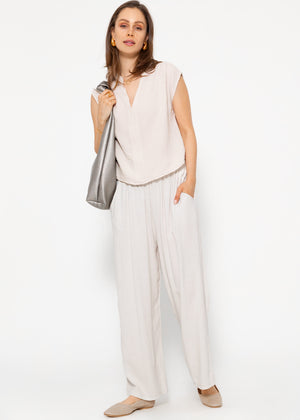 Musselin Shirt - hellbeige