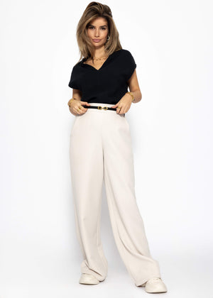 Muslin V-neck shirt - black
