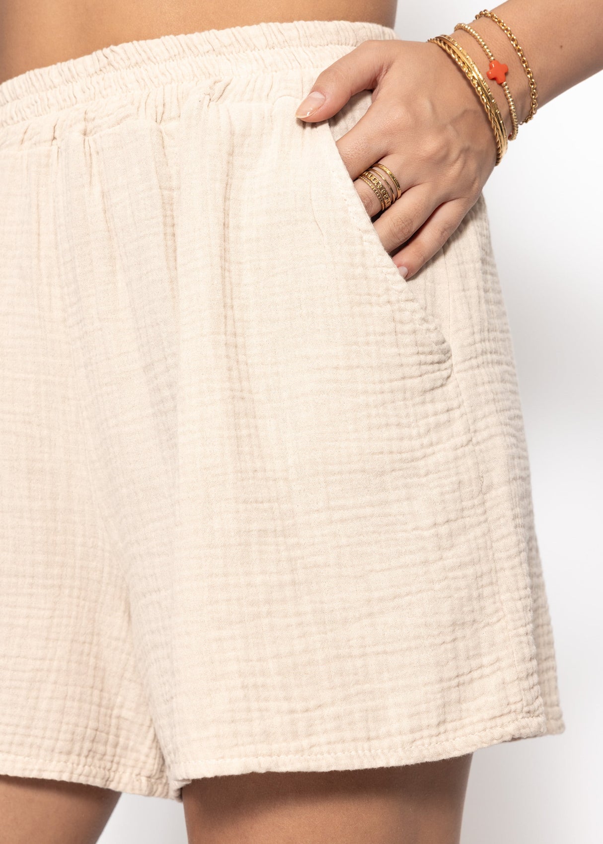 Muslin shorts, beige