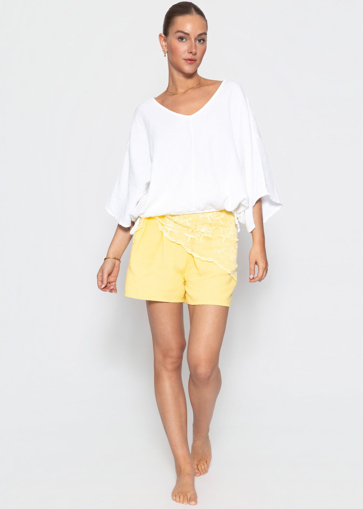 Muslin shorts, yellow