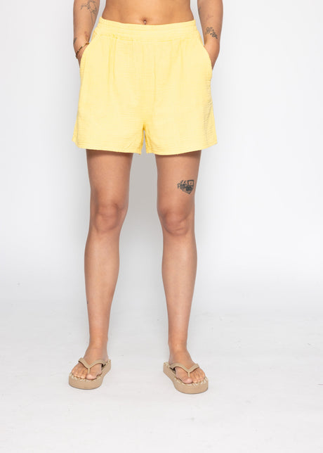 Muslin shorts, yellow by SASSYCLASSY