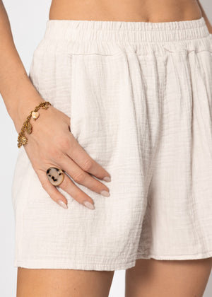 Muslin shorts, light beige