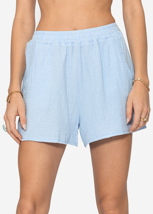 Muslin shorts, light blue