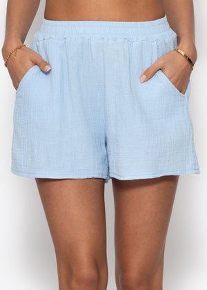 Musselin Shorts - hellblau