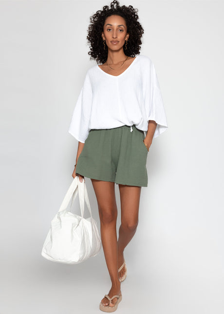 Muslin shorts - khaki