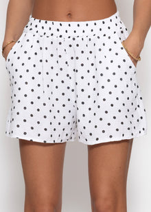 Musselin Shorts mit Punkten - weiß