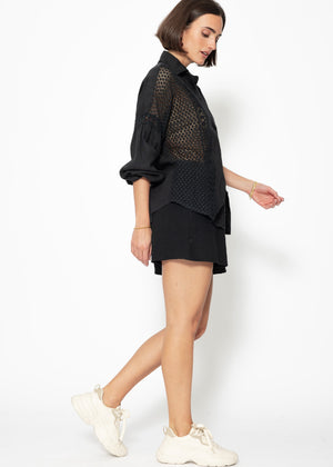 Muslin shorts, black