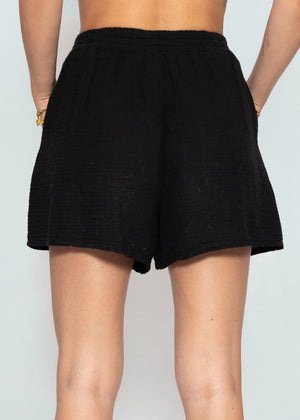 Muslin shorts, black
