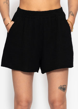 Muslin shorts, black