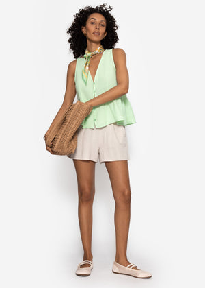 Musselin Top mit Volant - hellgrün