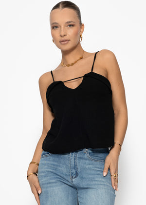 Musselin Top - schwarz