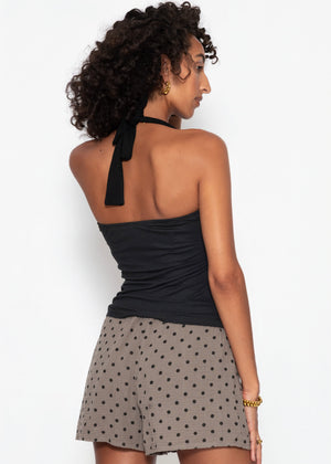 Neckholder-Top - schwarz