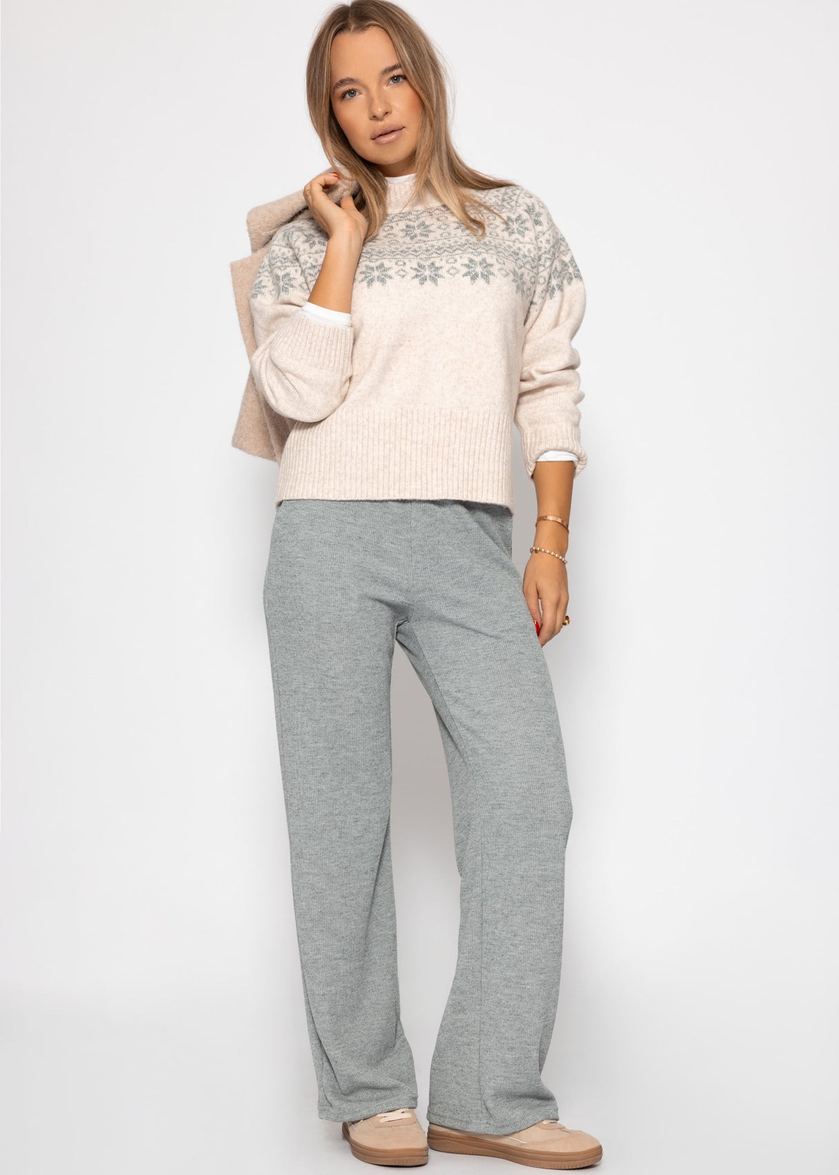 Norweger Pullover - hellbeige
