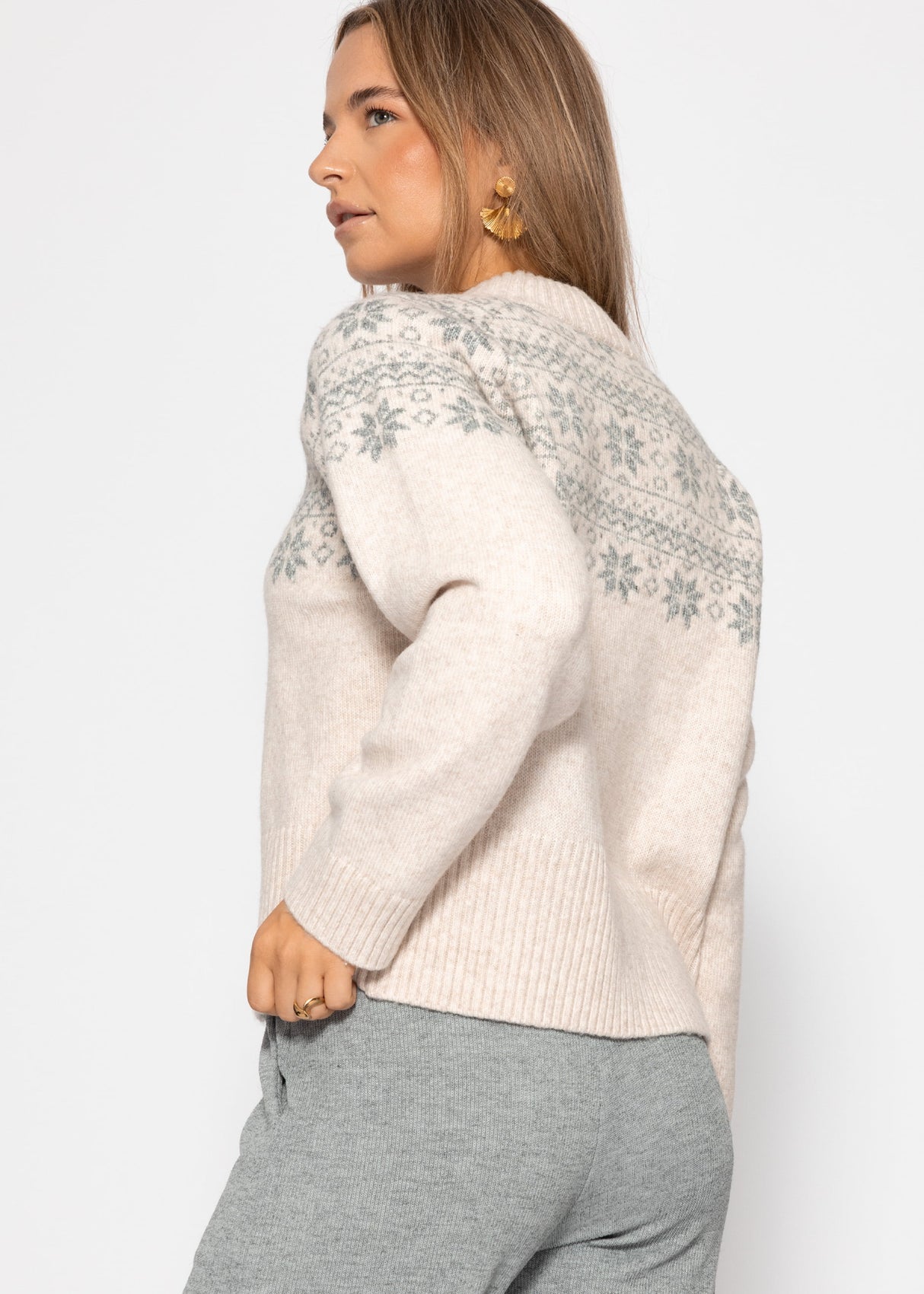 Norweger Pullover - hellbeige