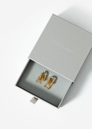 Ohrstecker mit Kettenglied-Design - gold