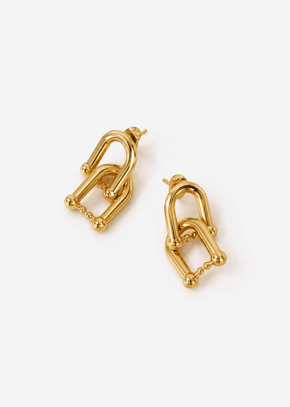 Ohrstecker mit Kettenglied-Design - gold