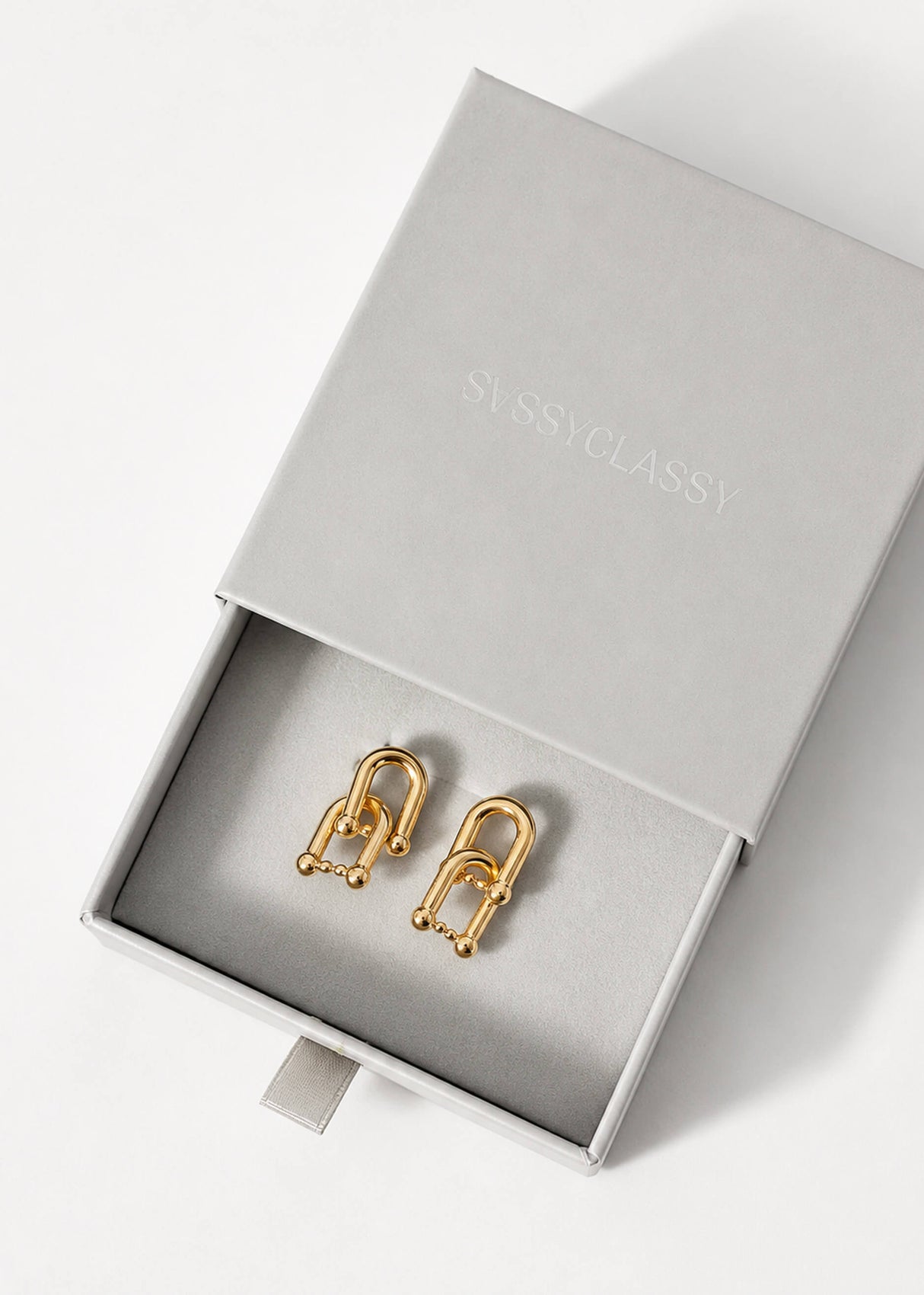 Ohrstecker mit Kettenglied-Design - gold