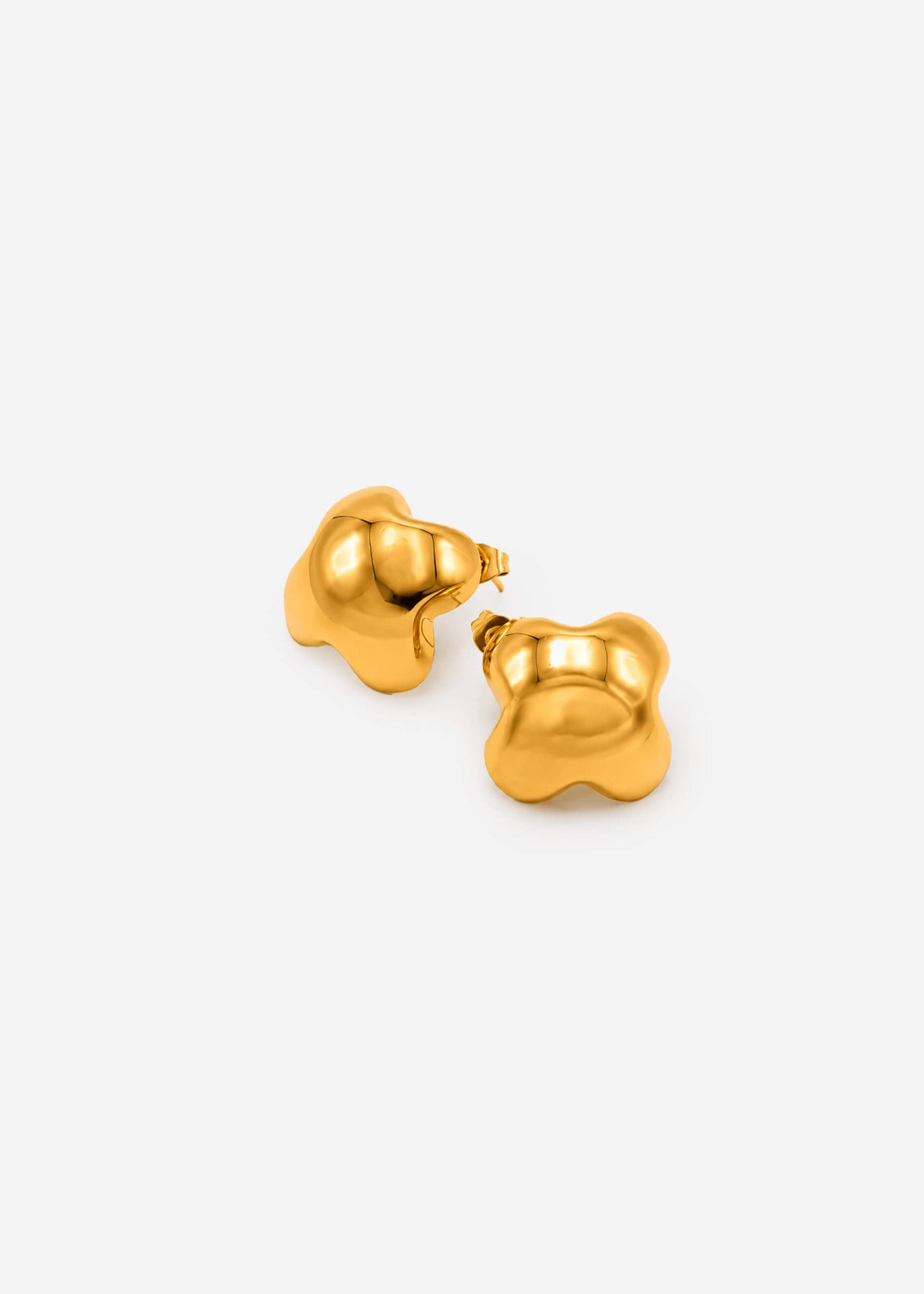 Clover-shaped earrings - gold