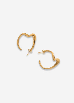 Ohrstecker in organischer Wellenform - gold