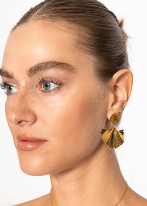 Ohrstecker mit Anhänger - gold