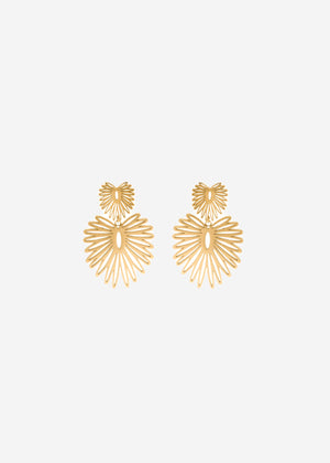 Earring with a leaf trailer - gold