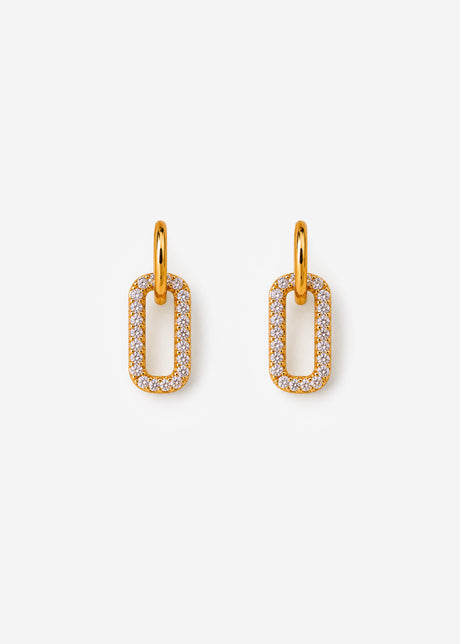 Ohrstecker mit funkelndem Gliederanhänger - gold von SASSYCLASSY