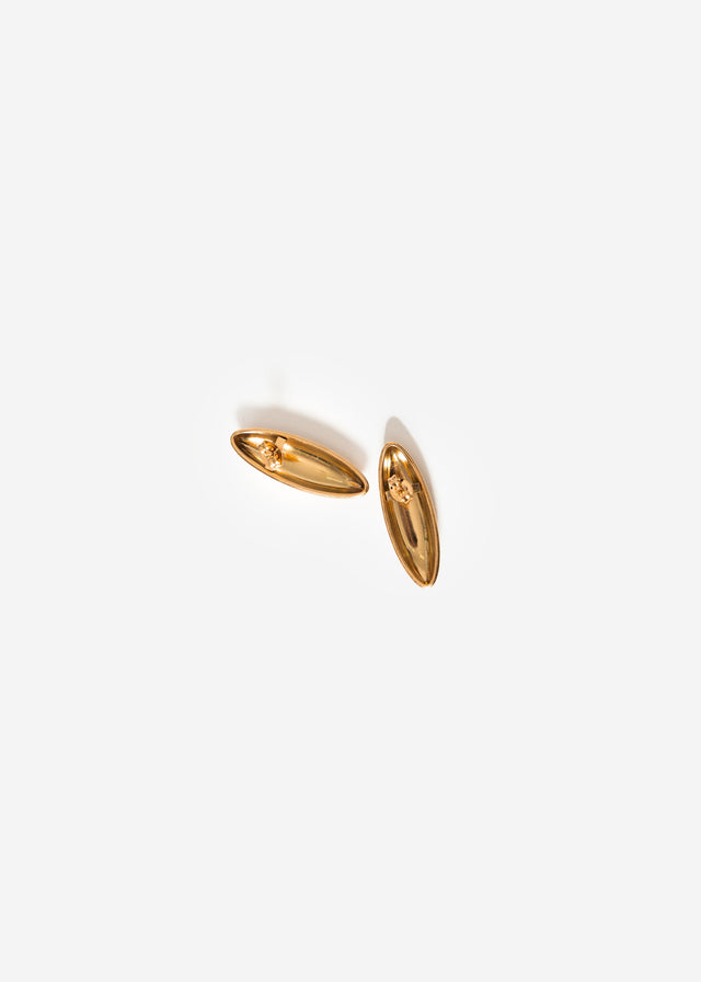 Ohrstecker mit glatter Oberfläche - gold