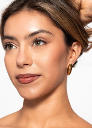 Ohrstecker mit glatter Oberfläche - gold