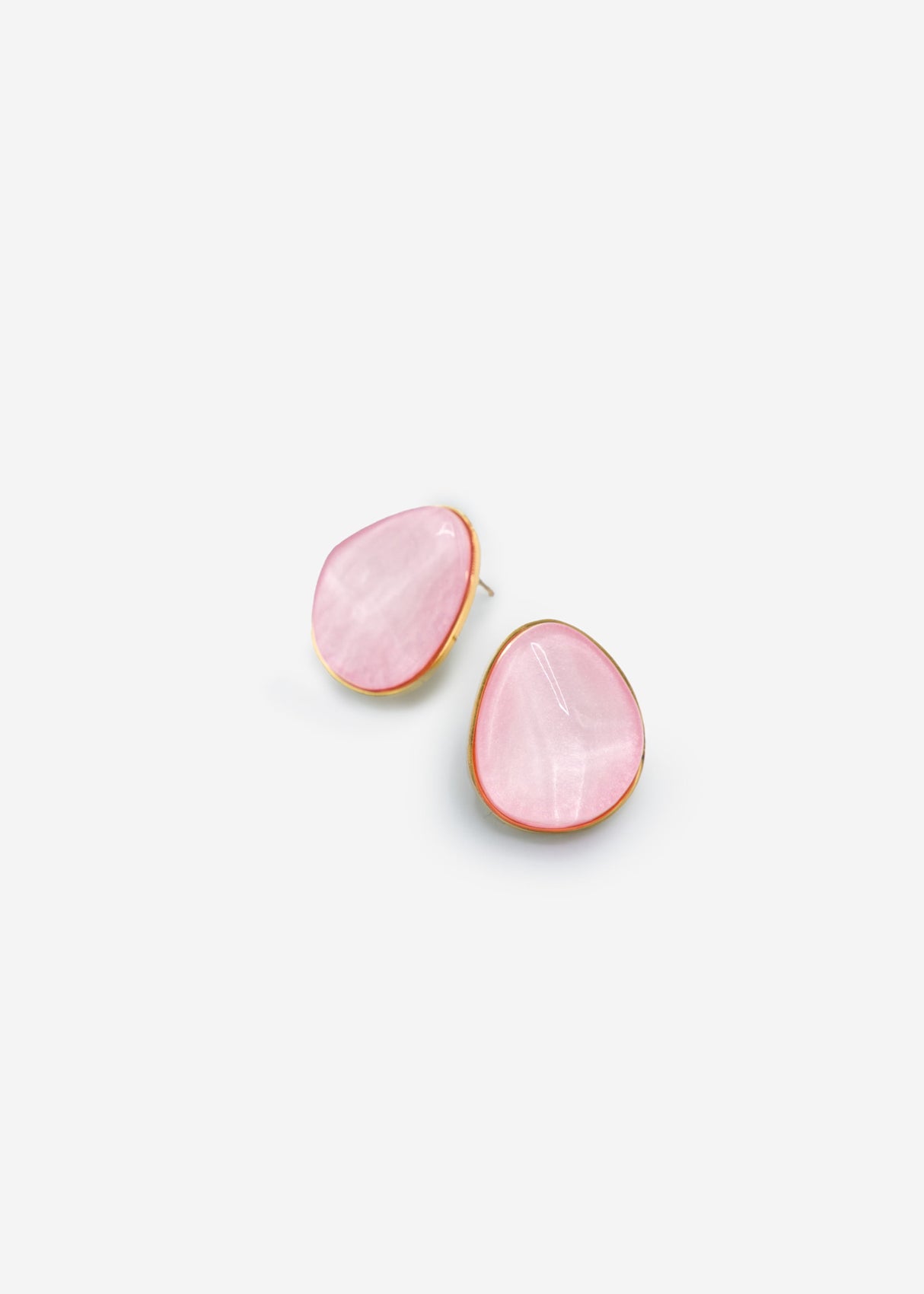 Ear connector with pink jewelry stone - gold