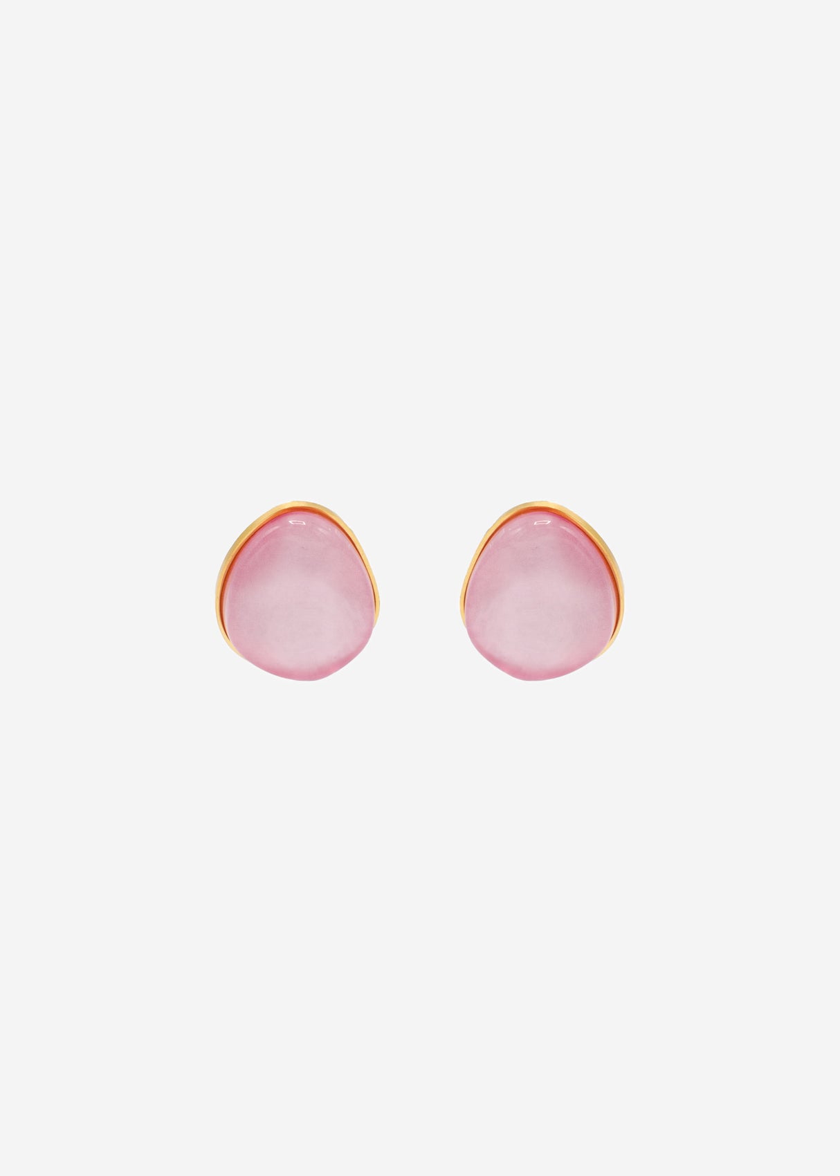 Ear connector with pink jewelry stone - gold