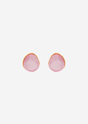 Ear connector with pink jewelry stone - gold