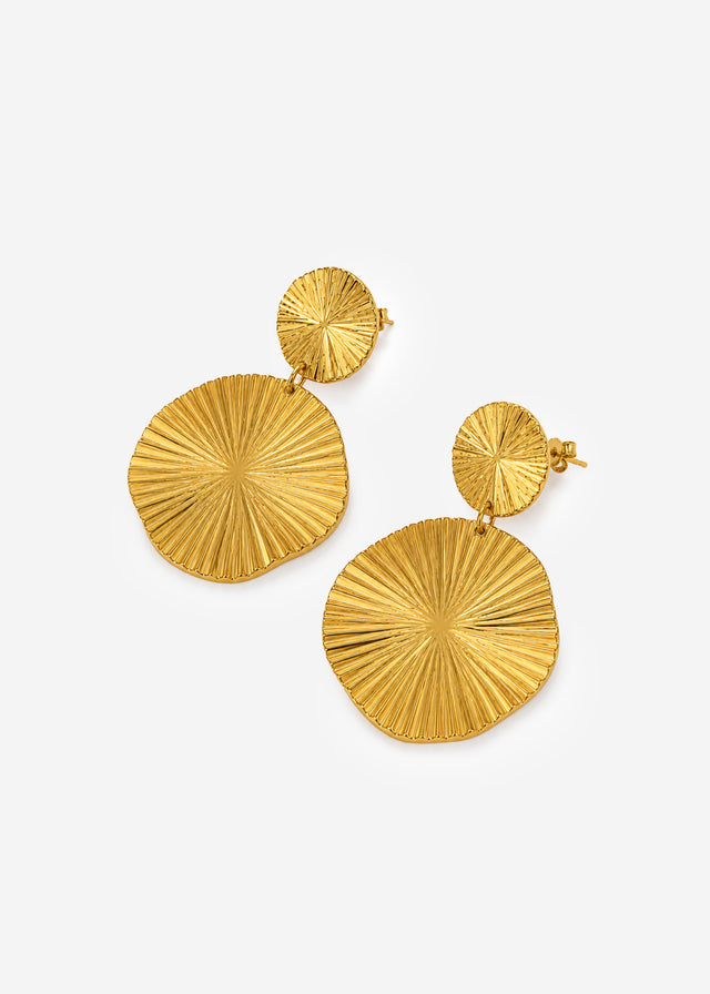 Stud earrings with rosette - gold