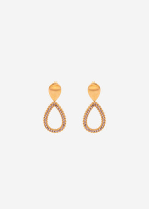 Stud earrings with gemstones - gold