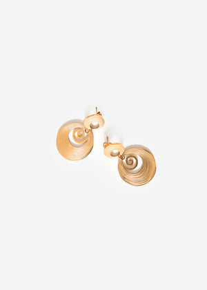 Spiral design stud earrings - gold