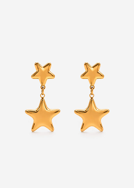 Stud earrings with star pendant - gold by SASSYCLASSY