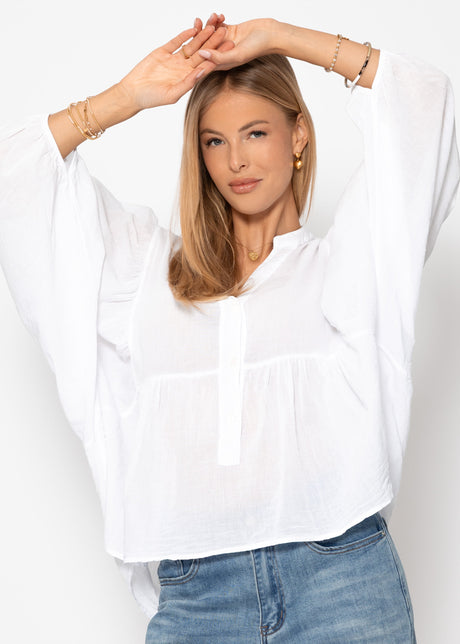Oversize cotton voile blouse - white by SASSYCLASSY