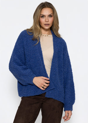 Oversize Cardigan aus Bouclé - blau