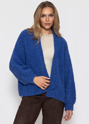 Oversize Cardigan aus Bouclé - blau