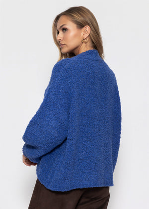 Oversize Cardigan aus Bouclé - blau