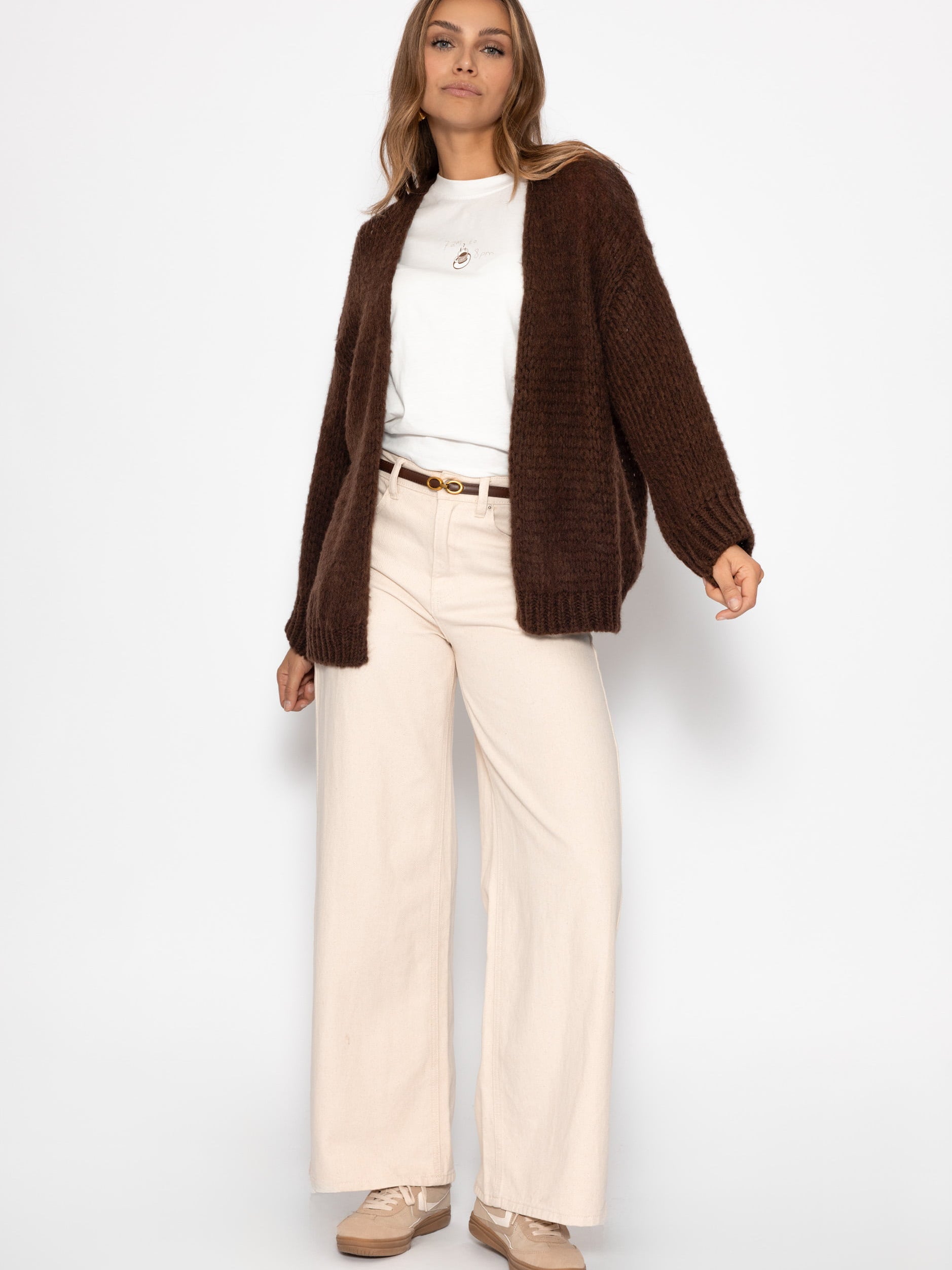 Oversized cardigan - dark brown
