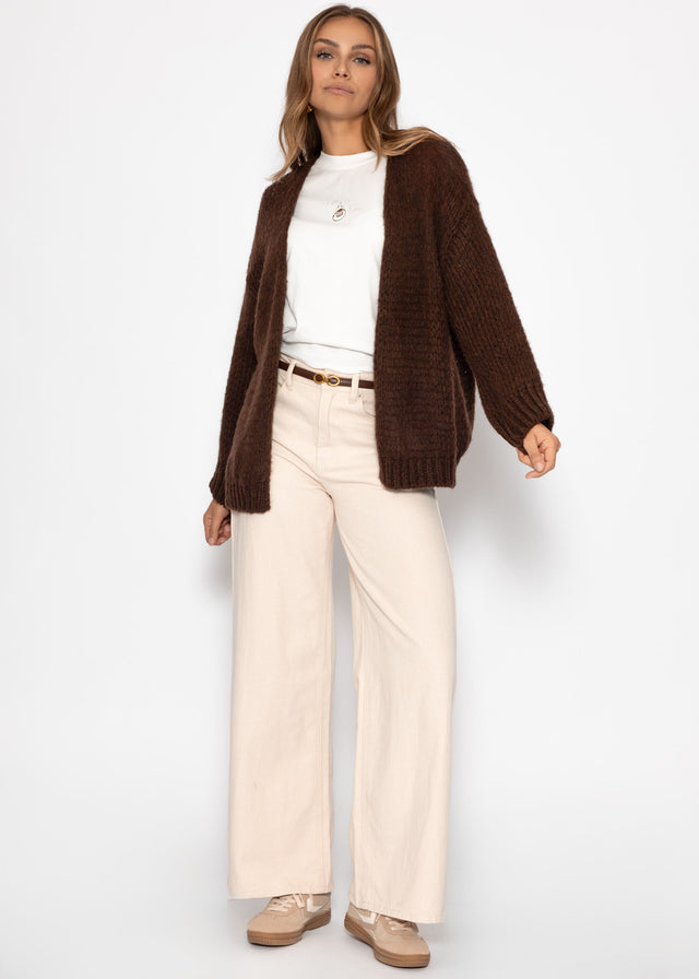 Oversized cardigan - dark brown