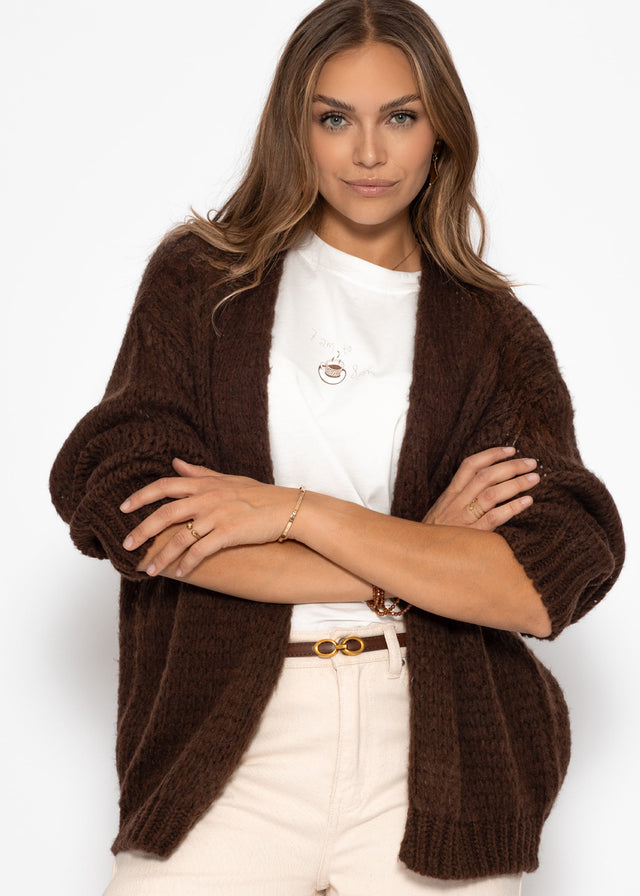 Oversized cardigan - dark brown