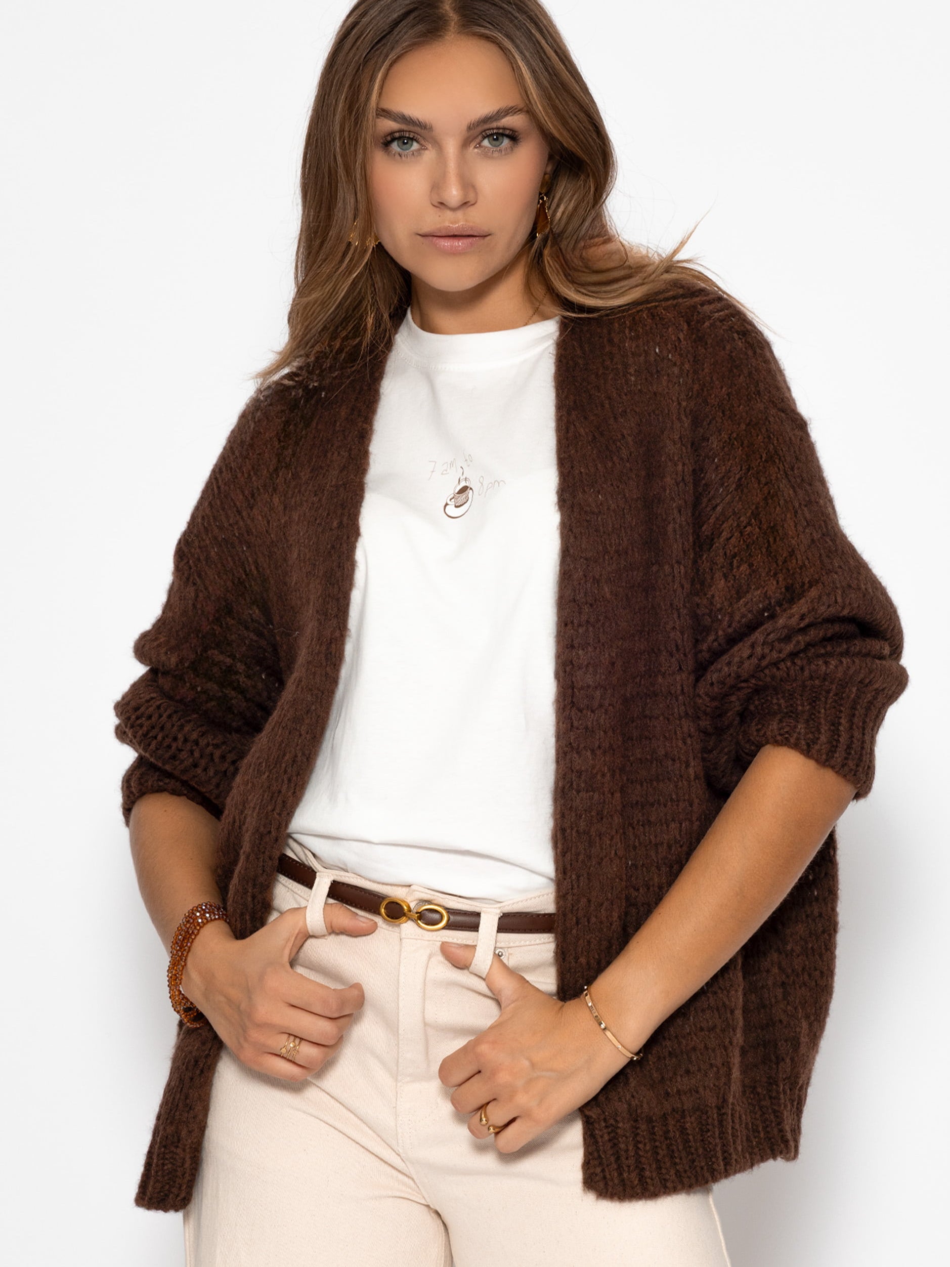 Oversized cardigan - dark brown