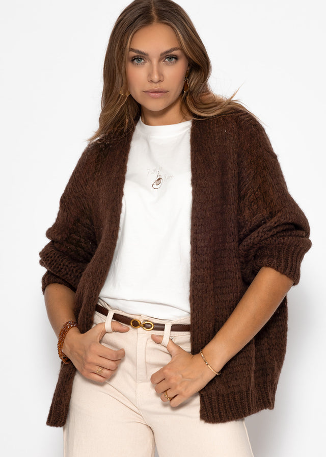 Oversized cardigan - dark brown